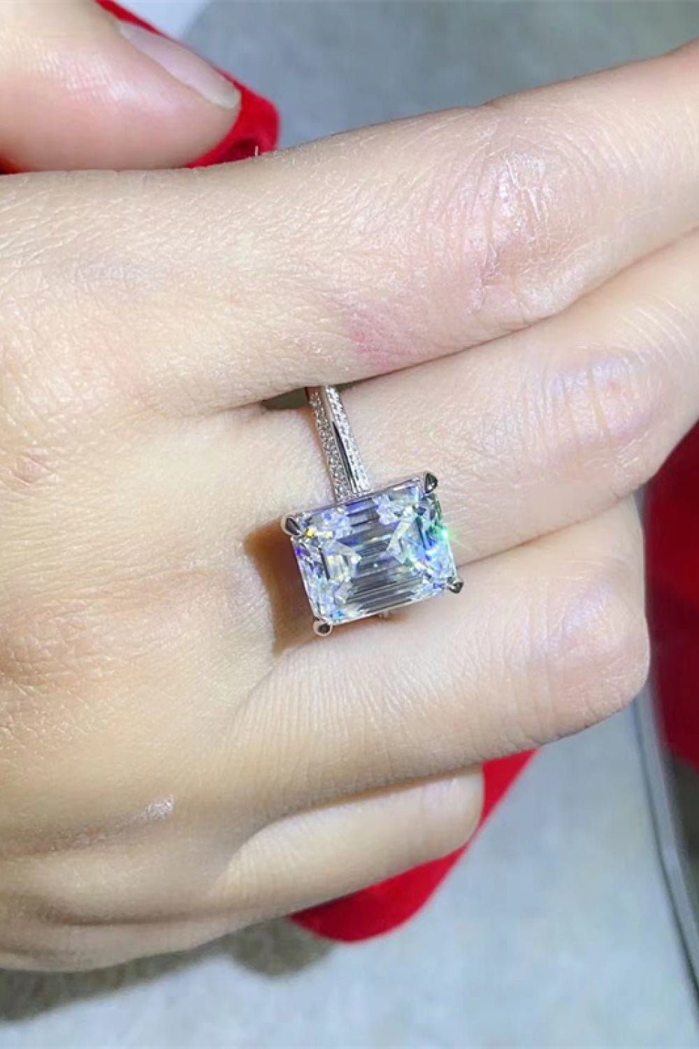 5 Carat Moissanite Platinum-Plated Ring - Shah S. Sahota