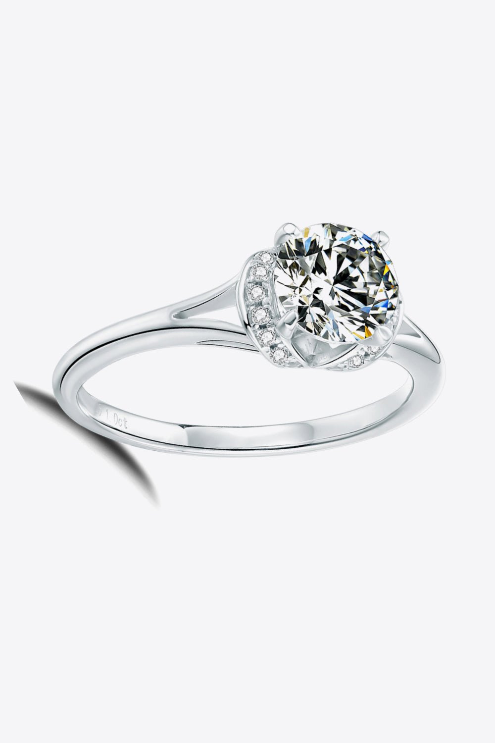 1 Carat Moissanite Split Shank Ring - Shah S. Sahota