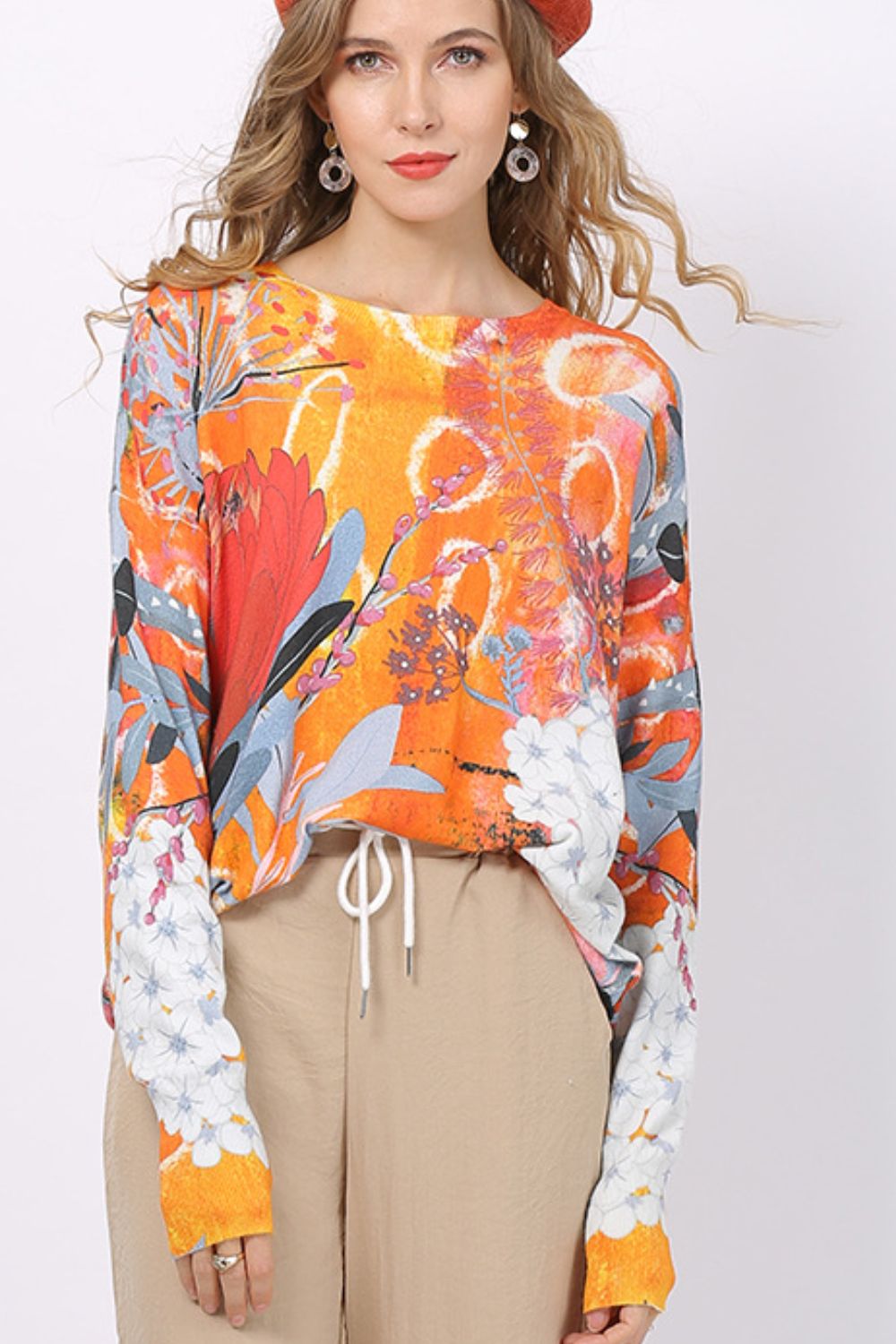 Make It Yours Printed Round Neck Knit Top - Shah S. Sahota