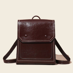 Retro Cover Type Oil Wax Leather Backpack - Shah S. Sahota