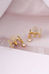 18K Gold Plated Flower Zircon Earrings - Shah S. Sahota