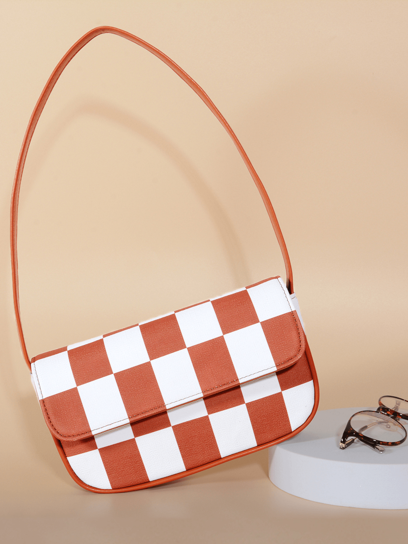Retro Plaid Square Baguette Bag - Shah S. Sahota