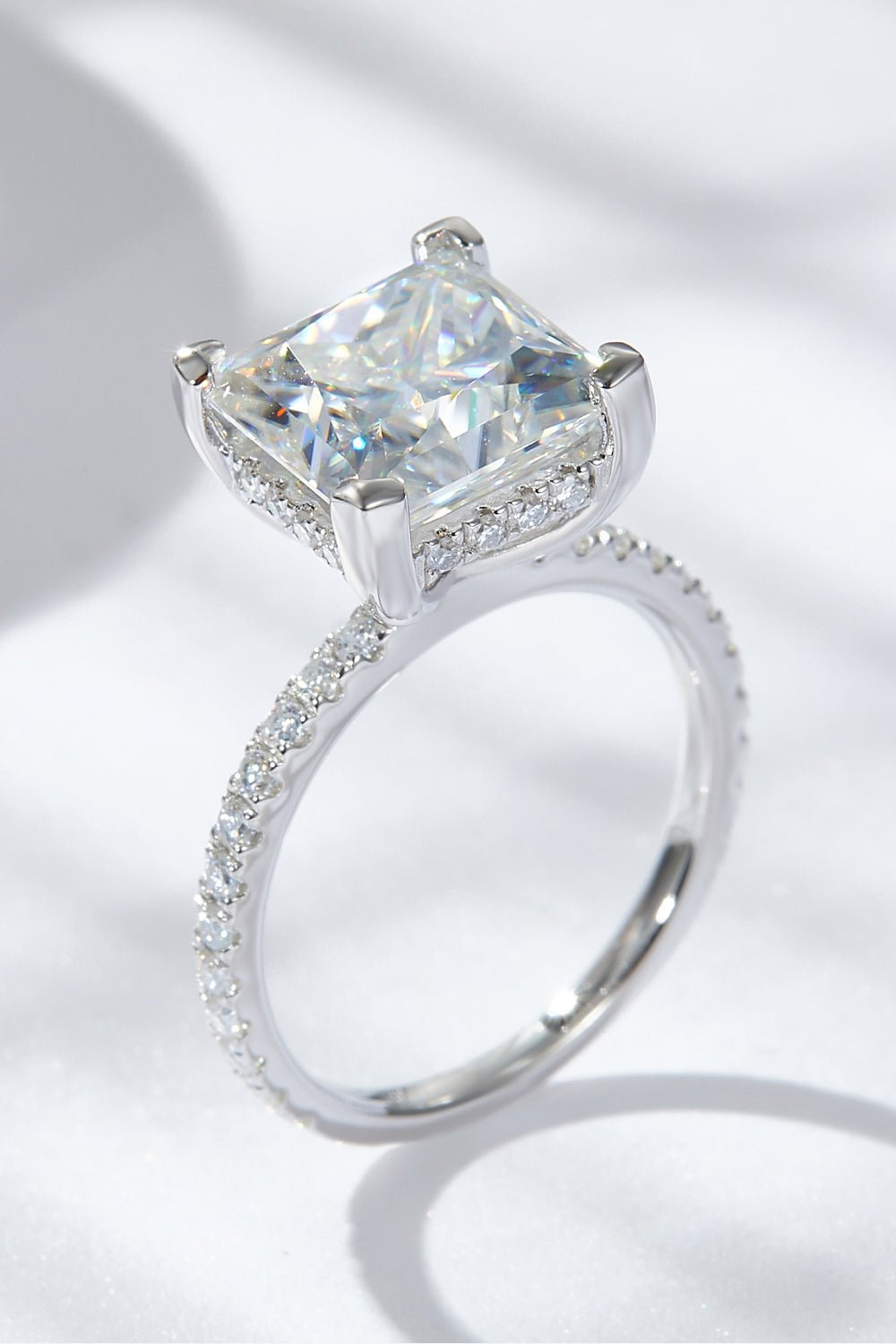 5.52 Carat Moissanite Side Stone Ring - Shah S. Sahota