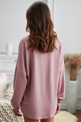 Button Detail Curved Hem Top - Shah S. Sahota