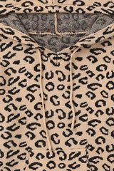 Leopard Print Drawstring Hooded Sweater - Shah S. Sahota