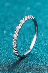 Moissanite Rhodium-Plated Half-Eternity Ring - Shah S. Sahota