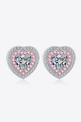 Moissanite Heart-Shaped Stud Earrings - Shah S. Sahota