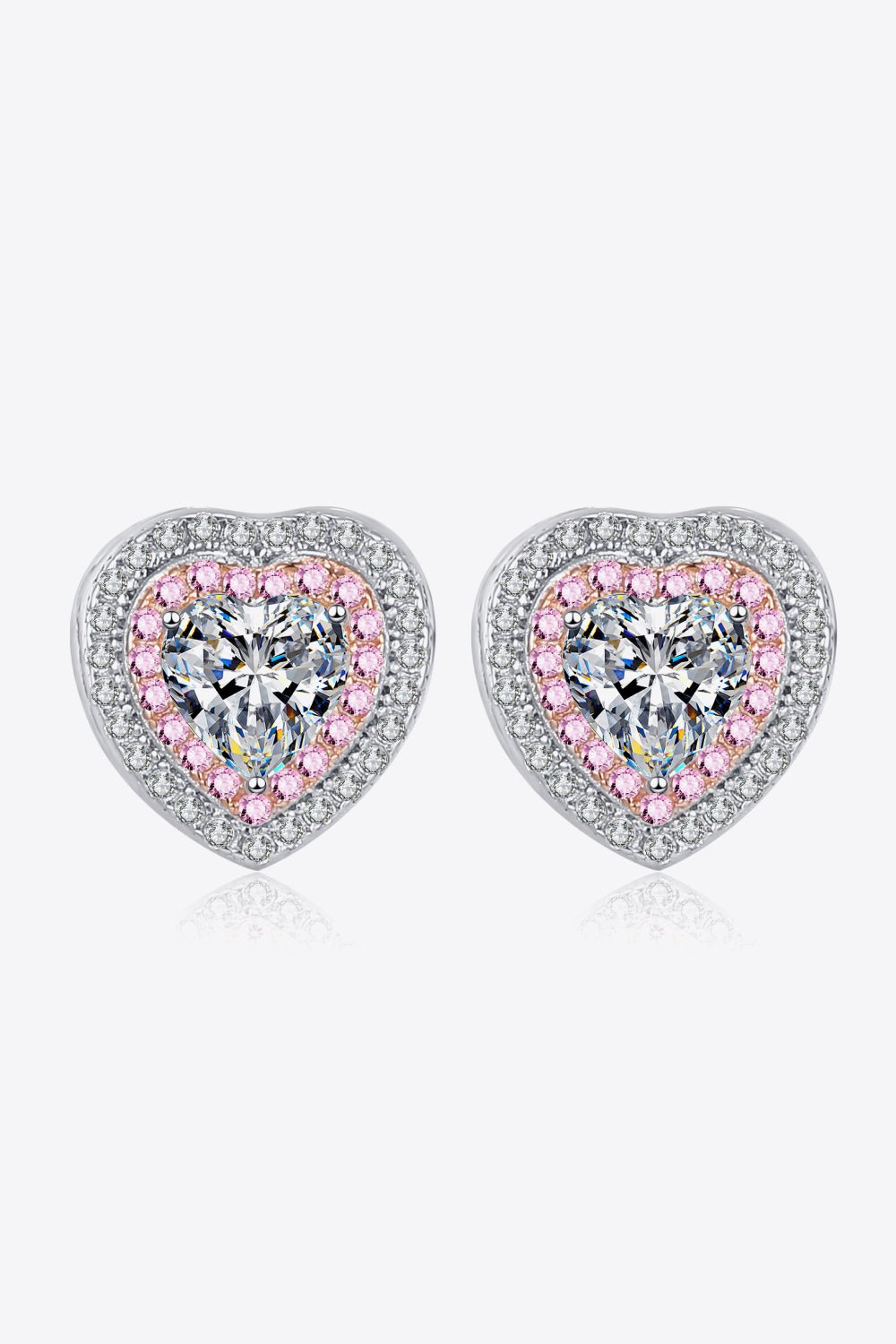 Moissanite Heart-Shaped Stud Earrings - Shah S. Sahota