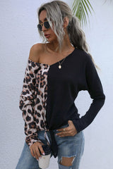 Leopard V-Neck Tie Front Top - Shah S. Sahota