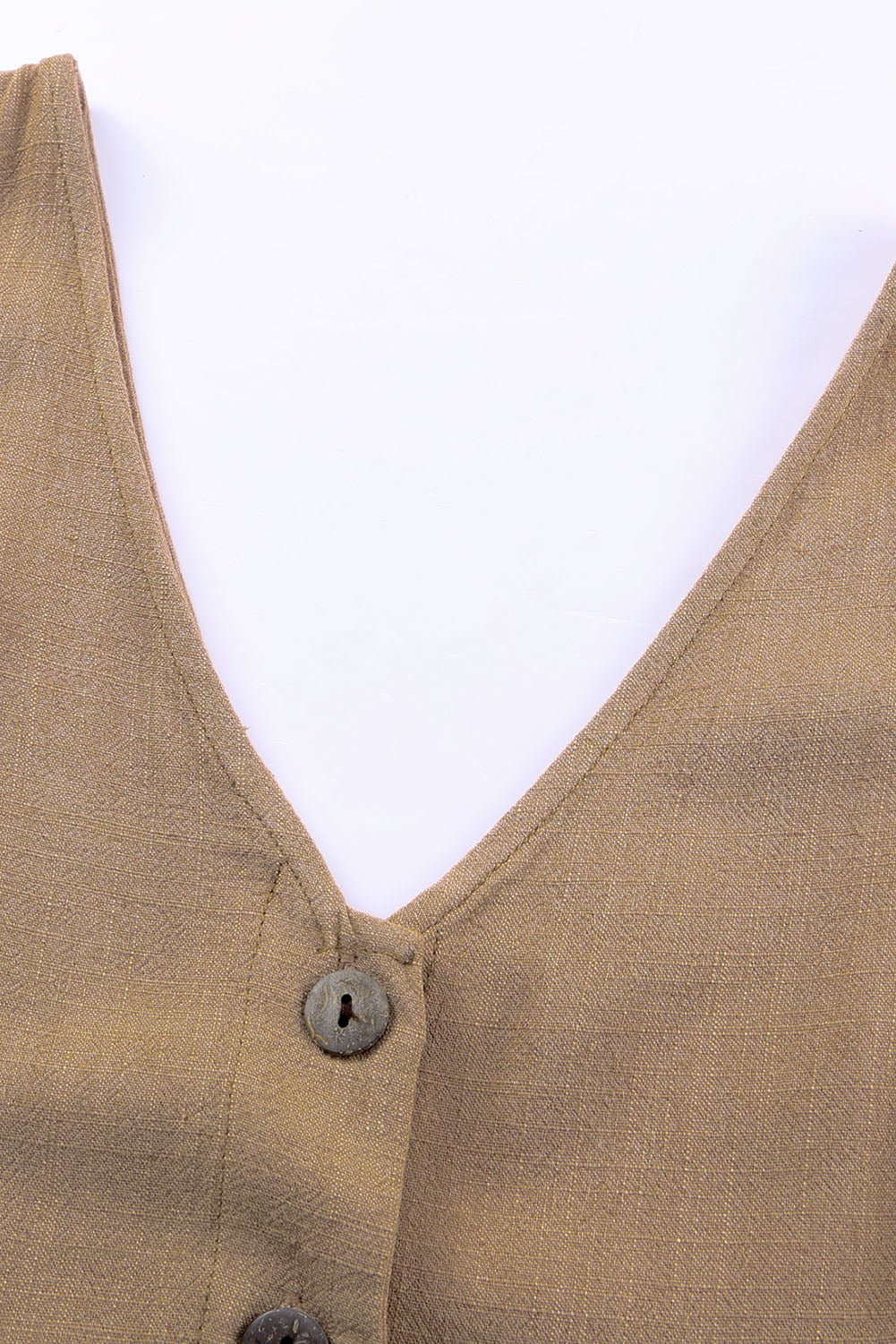 Tie-Waist Buttoned Plunge Sleeveless Romper - Shah S. Sahota