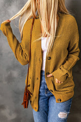 Drop Shoulder Button Down Pocketed Cardigan - Shah S. Sahota