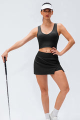 Ribbed Slit Sports Skirt with Full Coverage Bottoms - Shah S. Sahota