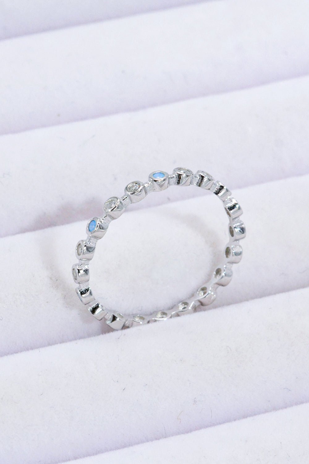 925 Sterling Silver Zircon and Natural Moonstone Ring - Shah S. Sahota