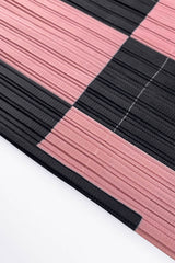 Checkered Accordion Pleated Midi Skirt - Shah S. Sahota