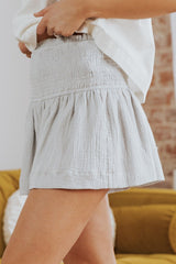 Smocked Waist Culotte Shorts - Shah S. Sahota