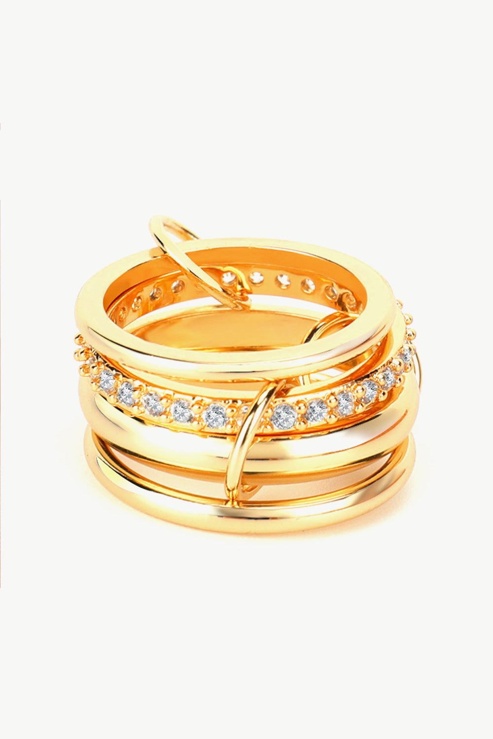Cubic Zircon Four-Finger Combined Ring - Shah S. Sahota