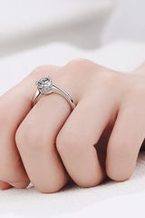 1 Carat Moissanite Rhodium-Plated Solitaire Ring - Shah S. Sahota