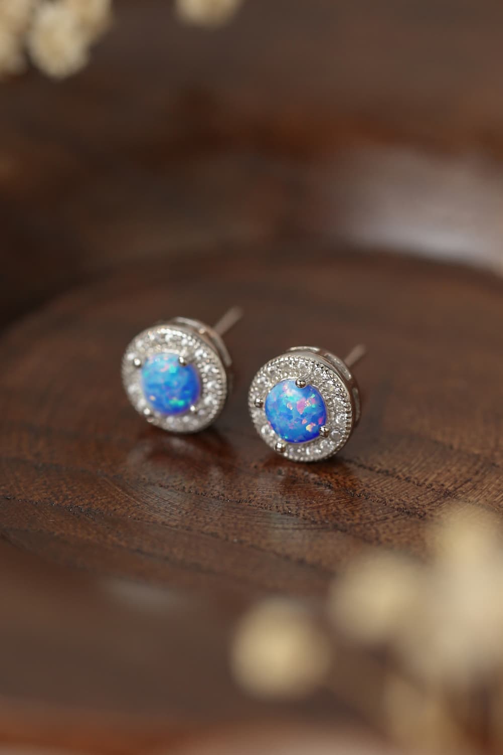 Opal 4-Prong Round Stud Earrings - Shah S. Sahota