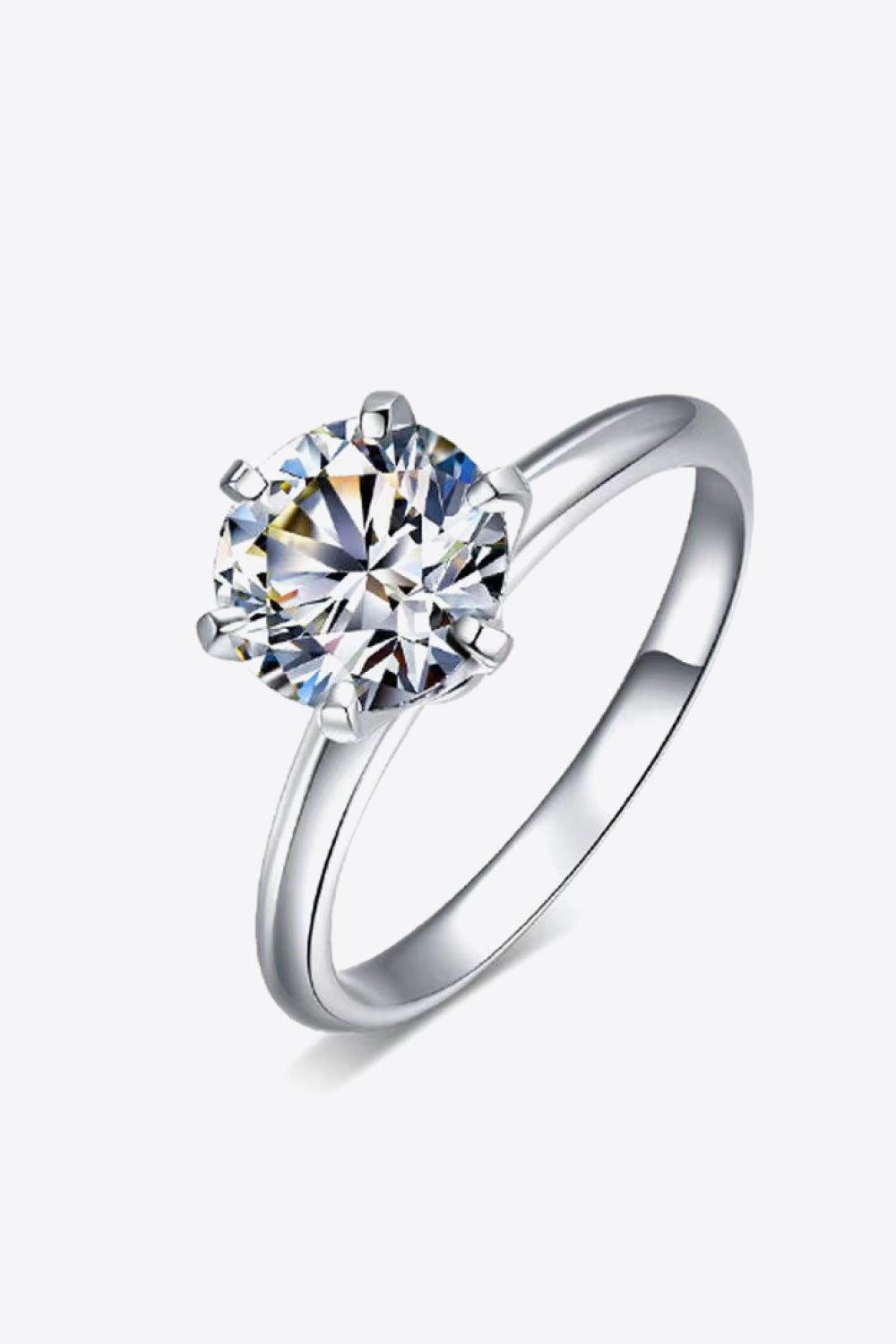 925 Sterling Silver 3 Carat Moissanite 6-Prong Ring - Shah S. Sahota