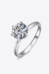 925 Sterling Silver 3 Carat Moissanite 6-Prong Ring - Shah S. Sahota