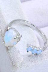 18K Rose Gold-Plated Moonstone Open Ring - Shah S. Sahota