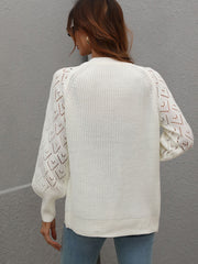 Rib-Knit Plunge Raglan Sleeve Cardigan - Shah S. Sahota