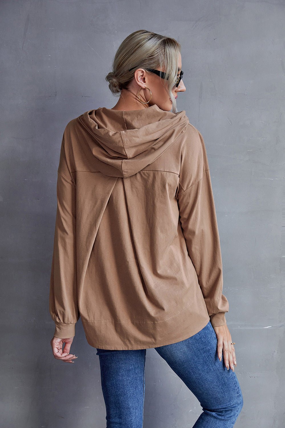 Box Pleated Drawstring Hoodie - Shah S. Sahota