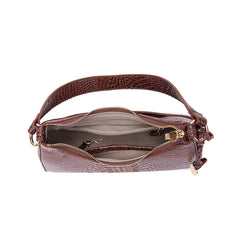 Retro Crocodile Pattern Baguette Bag - Shah S. Sahota