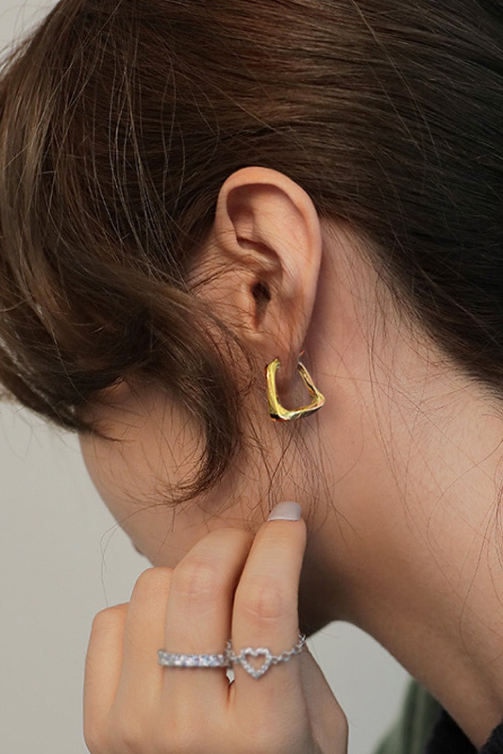18K Gold Plated Irregular Geometric Earrings - Shah S. Sahota