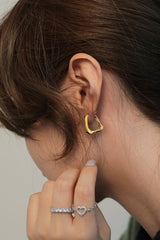 18K Gold Plated Irregular Geometric Earrings - Shah S. Sahota