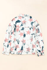 Star Tie-Dye Button Down Denim Jacket - Shah S. Sahota