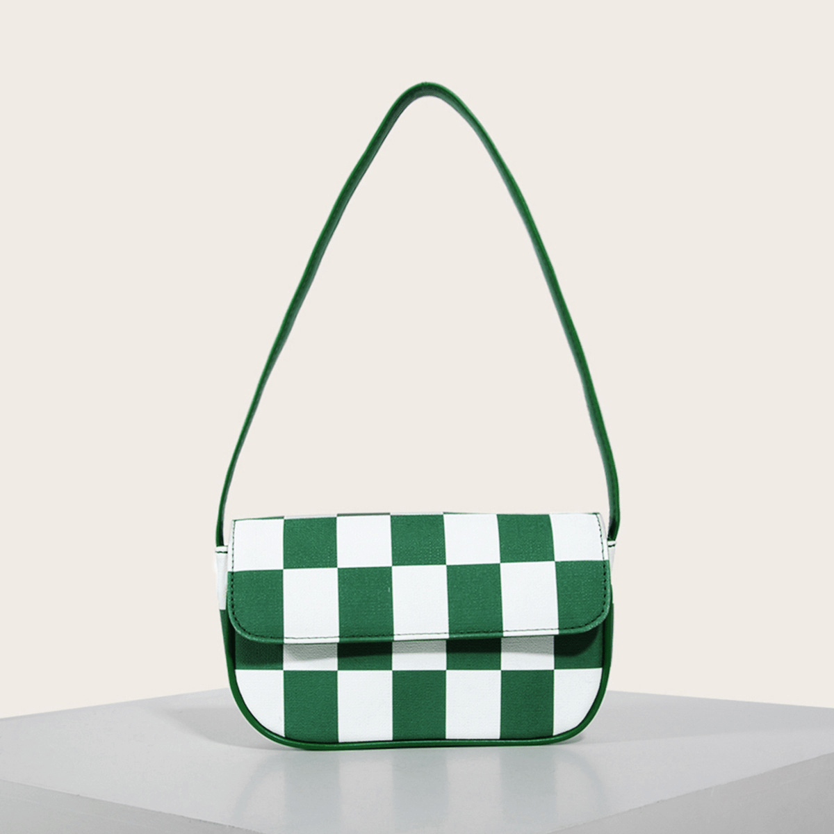 Retro Plaid Square Baguette Bag - Shah S. Sahota