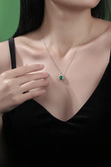 1.5 Carat Lab-Grown Emerald 925 Sterling Silver Necklace - Shah S. Sahota