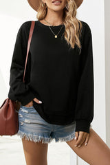 Side Slit Drop Shoulder Sweatshirt - Shah S. Sahota
