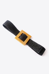 Square Buckle Elastic Braid Belt - Shah S. Sahota