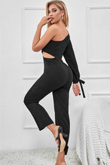 One-Shoulder Cutout Jumpsuit - Shah S. Sahota