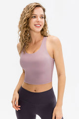 Contrast Strap Cropped Yoga Tank - Shah S. Sahota