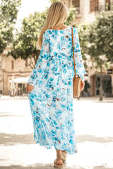 Floral Surplice Split Tie Waist Maxi Dress - Shah S. Sahota