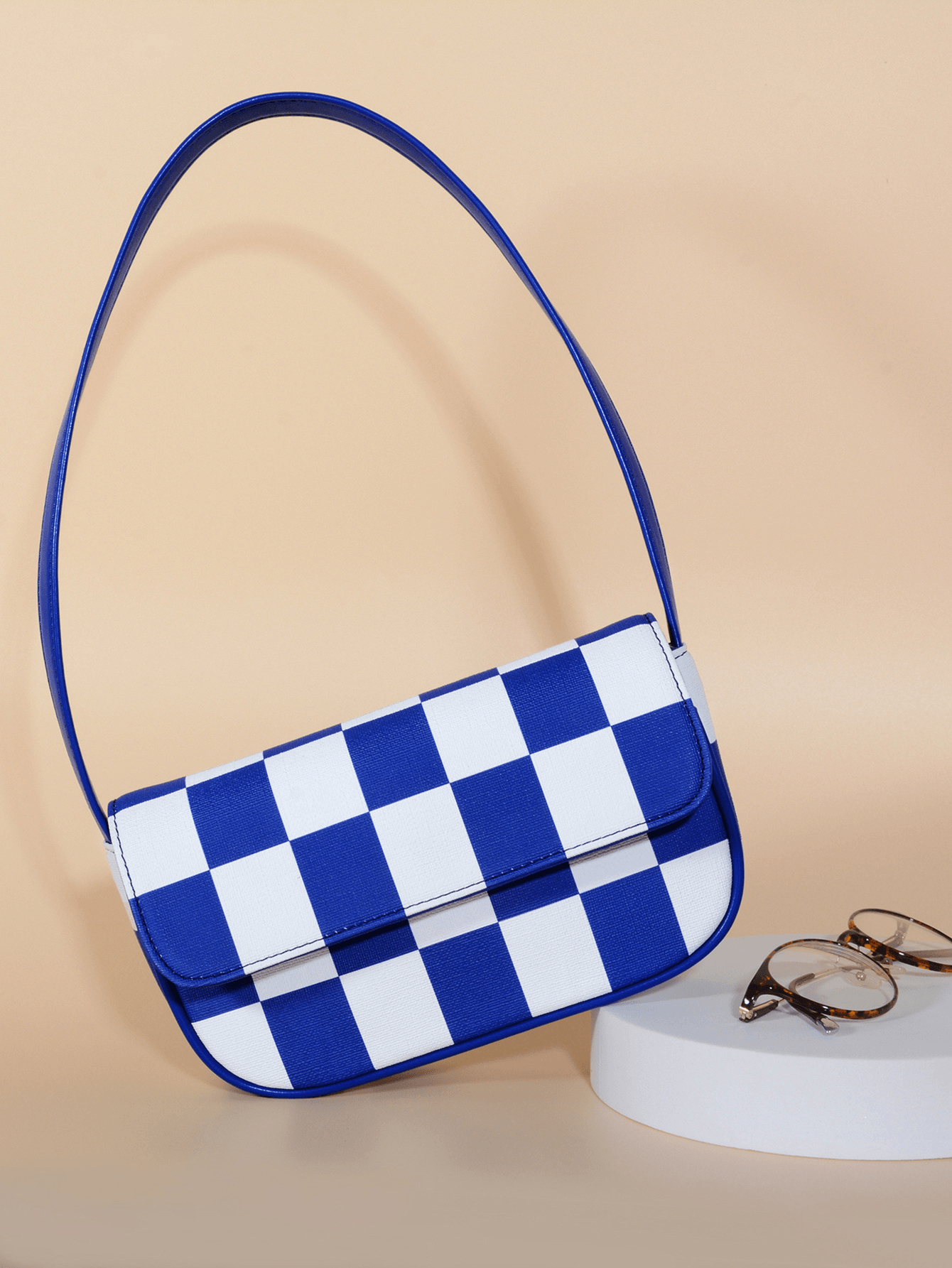 Retro Plaid Square Baguette Bag - Shah S. Sahota