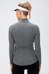 Zip Up Exposed Seam Top with Pockets - Shah S. Sahota
