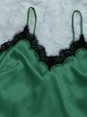Lace Trim Cami, Shorts, Eye Mask, Scrunchie, and Bag Pajama Set - Shah S. Sahota