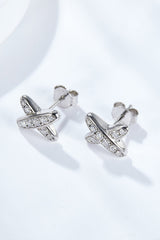 925 Sterling Silver X-Shape Moissanite Earrings - Shah S. Sahota