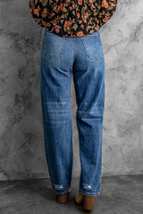 Distressed High Waist Jeans with Pockets - Shah S. Sahota