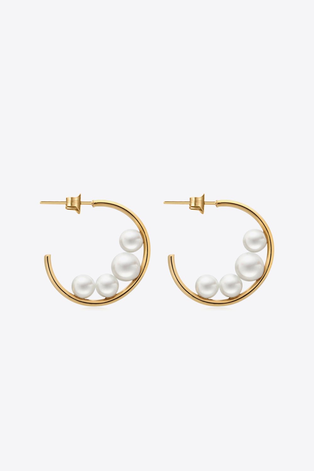 Can't Stop Your Shine Pearl C-Hoop Earrings - Shah S. Sahota