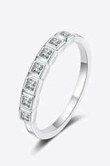 Moissanite Rhodium-Plated Half-Eternity Ring - Shah S. Sahota