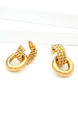 Twisted Gold-Plated Drop Earrings - Shah S. Sahota