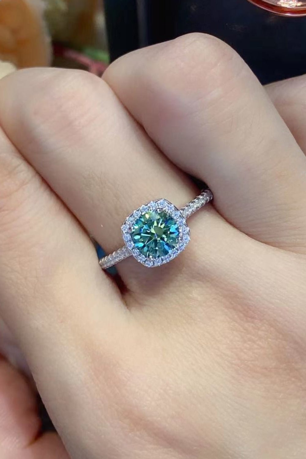 3 Carat Moissanite 18K Platinum-Plated Cluster Ring - Shah S. Sahota