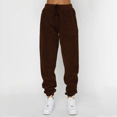 Corduroy Crew Neck Pullover Long Sleeve Sweatshirts & TiePants Two-Piece Sets - Shah S. Sahota