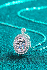 925 Sterling Silver Rhodium-Plated 1 Carat Moissanite Pendant Necklace - Shah S. Sahota