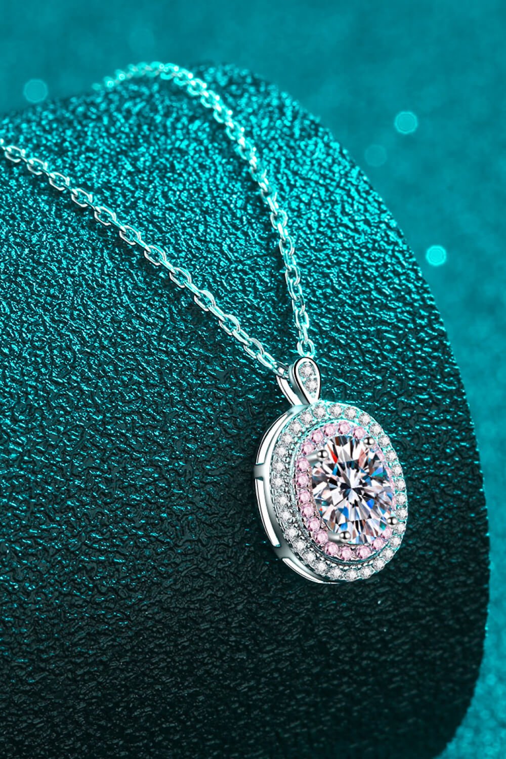 925 Sterling Silver Rhodium-Plated 1 Carat Moissanite Pendant Necklace - Shah S. Sahota